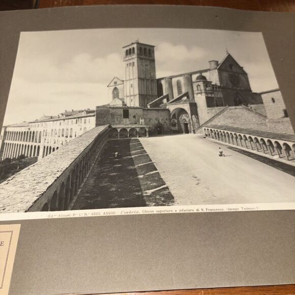 Vintage Assisi San Francesco Cathedral Mounted Italian Architecture Photo - Picture 3 of 6